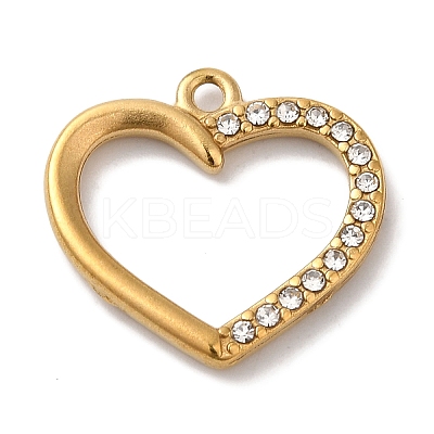 PVD Vacuum Plating 304 Stainless Steel Rhinestone Pendants STAS-L081-003G-1