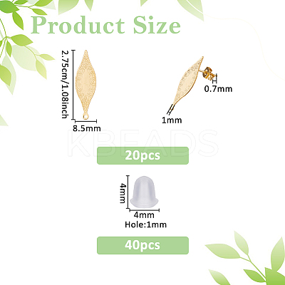 20Pcs 304 Stainless Steel Stud Earring Findings STAS-DC0017-05-1