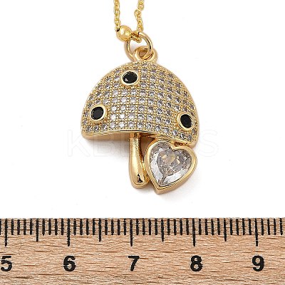 Brass Micro Pave Cubic Zirconia Pendant Necklaces LS-NJEW-Q041-04G-1
