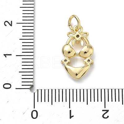 Brass Micro Pave Cubic Zirconia Pendants KK-C156-29G-03-1