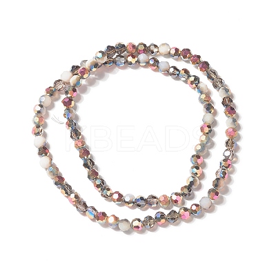 Transparent Electroplated Glass Beads Strands X-GLAA-G097-04D-1