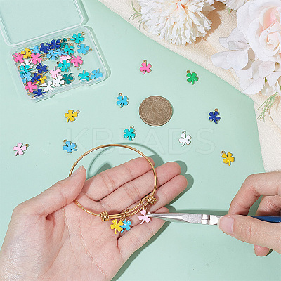 40Pcs 201 Stainless Steel Enamel Charms STAS-UN0064-55-1