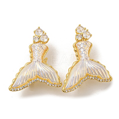 Brass Micro Pave Cubic Zirconia Pendants FIND-Z030-10G-1