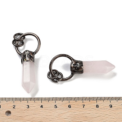 Natural Rose Quartz Faceted Pointed Bullet Pendants G-A221-03A-1