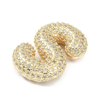 Rack Plating Brass Micro Pave Cubic Zirconia Pendants KK-Q790-01S-G-1