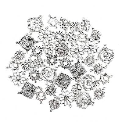 40Pcs 8 Styles Tibetan Style Alloy Links/Connectors TIBE-FP0001-18-1