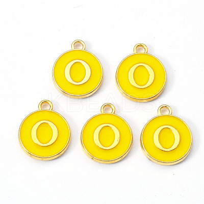 Golden Plated Alloy Enamel Charms X-ENAM-S118-09O-1