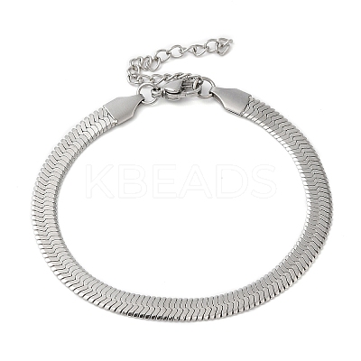 Non-Tarnish 304 Stainless Steel Herringbone Chain Bracelet for Men Women BJEW-Q998-01P-1