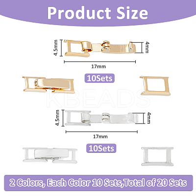 20Pcs 2 Colors Eco-Friendly Brass Watch Band Clasps KK-FH0007-67-1