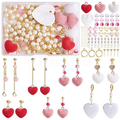 DIY Heart Drop Earring Making Kit DIY-SZ0009-25-1