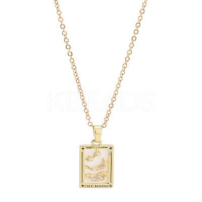 Brass with Cubic Zirconia Pendants Necklaces NJEW-LP0001-45B-G-1