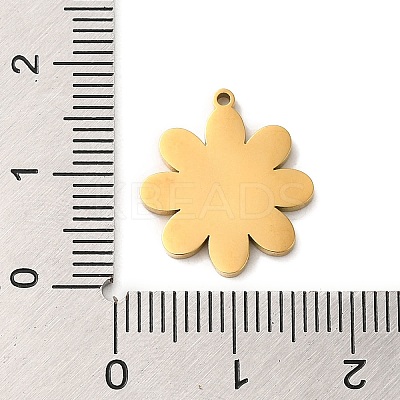 Ion Plating(IP) 304 Stainless Steel Enamel Pendants STAS-Q301-08G-1