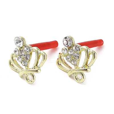 Rack Plating Golden Alloy Stud Earrings Finding EJEW-B030-01G-02-1