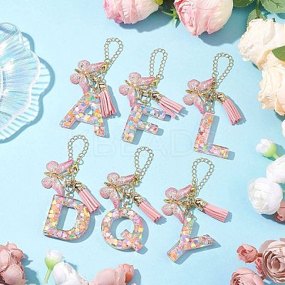 Resin Letter Cup Charms HJEW-JM02070-1