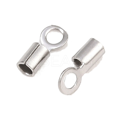 304 Stainless Steel Fold Over Crimp Cord Ends STAS-P434-05C-P-1