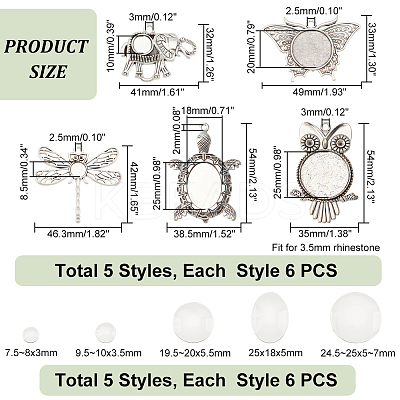 DIY Blank Dome Pendant Making Kit DIY-PH0013-20-RS-1