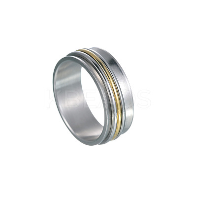 201 Stainless Steel Wide Band Rotating Finger Rings FS-WGEF0B4-12-1