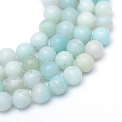 Round Natural Grade A Amazonite Bead Strands X-G-R345-6mm-16-1