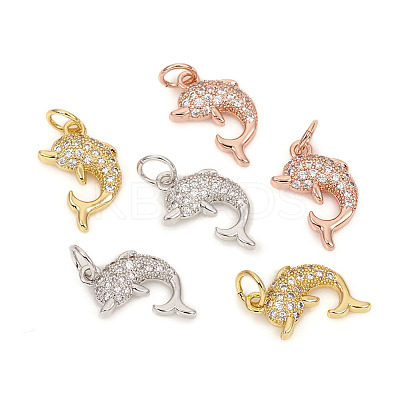 Brass Micro Pave Cubic Zirconia Charms ZIRC-L096-09-1