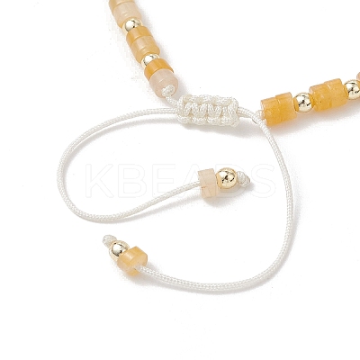 Flat Round Natural Yellow Aventurine Beads Braided Bead Bracelets BJEW-JB13247-03-1