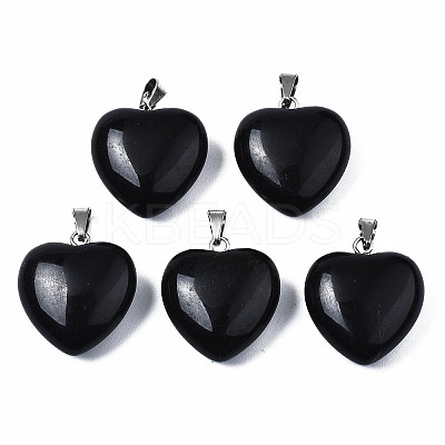 Natural Obsidian Pendants X-G-N0325-12A-1