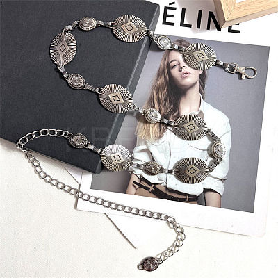 Tibetan Style Alloy Oval Link Chain Waist Belly Chains for Women FS-WGDAF3F-01-1