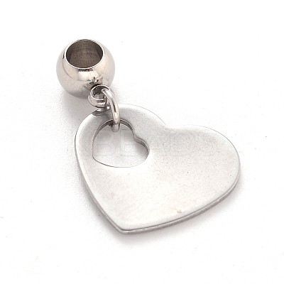 Tarnish Resistant Mixed Shape 304 Stainless Steel European Large Hole Dangle Charms PALLOY-JF00100-1