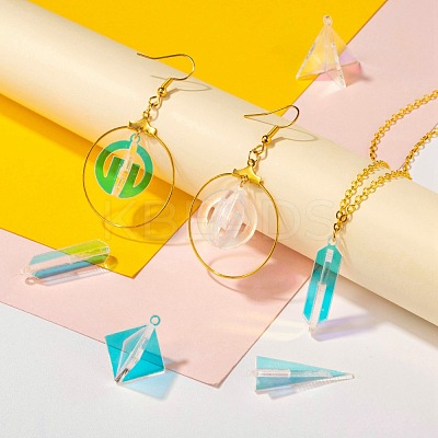 10Pcs 5 Style Transparent Acrylic Pendants KY-LS0001-07-1