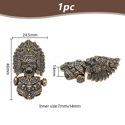1Pc Tibetan Style Brass Shackle Clasps KK-NB0003-67A-1