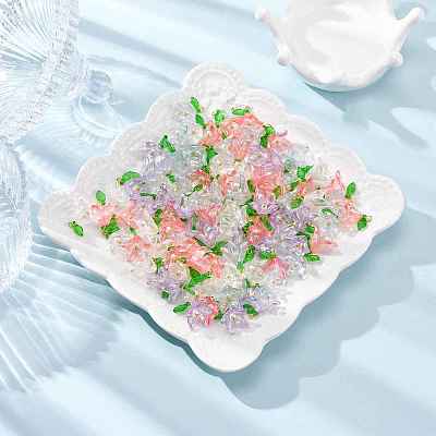 50Pcs Transparent Acrylic Pendants PALLOY-FS00038-03-1
