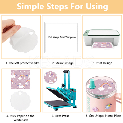 10Pcs Acrylic Heat Transfer Blanks Lid Decorations DIY-BC0013-71B-1