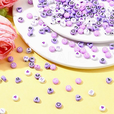 200Pcs Mixed Style and Shapes Acrylic Beads OACR-FS0001-68C-1