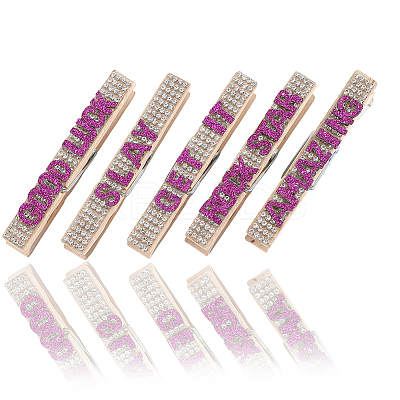 30Pcs 5 Styles Cheerleading Rhinestone Spirit Clips AJEW-SP0002-58B-1
