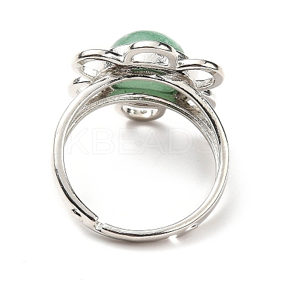 Natural Green Aventurine Adjustable Rings RJEW-P043-01P-17-1