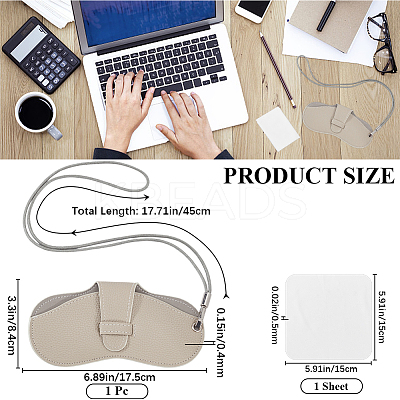1Pc PU Leather Eyeglasses Strap with Bag AJEW-CN0002-62B-1
