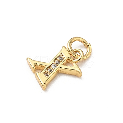 Brass Micro Pave Cubic Zirconia Charms KK-I382-03G-X-1