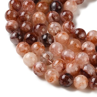 Natural Hematoid Quartz/Ferruginous Quartz Beads Strands G-H343-D14-14mm-1