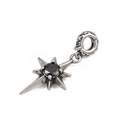 Star 316 Surgical Stainless Steel Cubic Zirconia Pendant Decoration STAS-Z165-16AS-A02-1
