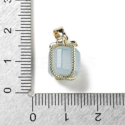 Natural Aquamarine Gift Box Charms G-P523-01G-03-1
