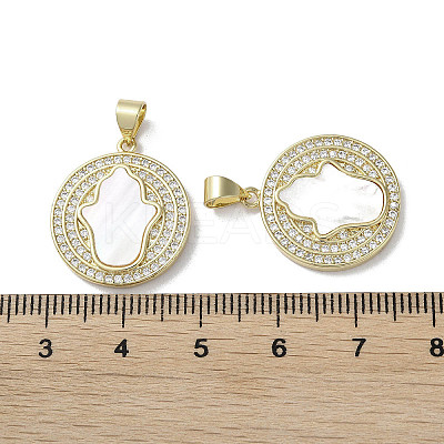 Brass Micro Pave Cubic Zirconia Pendants KK-G485-22D-G-1