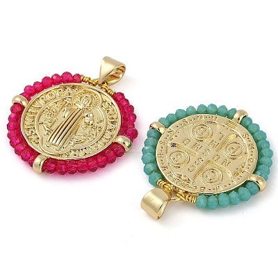 Brass Micro Pave Cubic Zirconia Pendants KK-U032-05G-1
