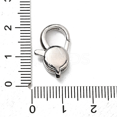 Brass Clear Cubic Zirconia Lobster Claw Clasps KK-Z078-47B-P-1
