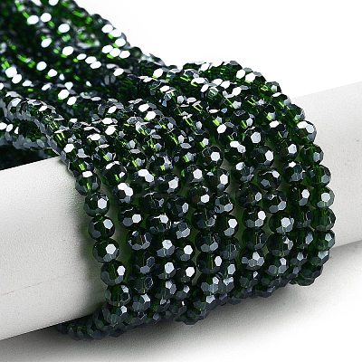 Electroplate Transparent Glass Beads Strands EGLA-A035-T3mm-A10-1