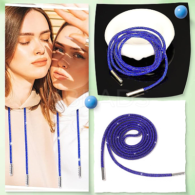 5 Yards Rhinestone Synthetic Rubber Cords OCOR-SP0001-33D-1