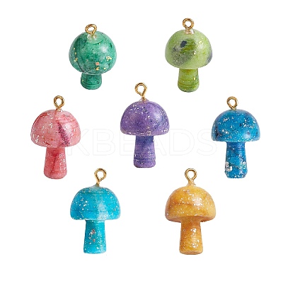 7Pcs 7 Colors Natural Quartz Pendants G-SZ0002-21-1