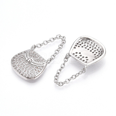 Brass Micro Pave Cubic Zirconia Pendants KK-T070-52P-1