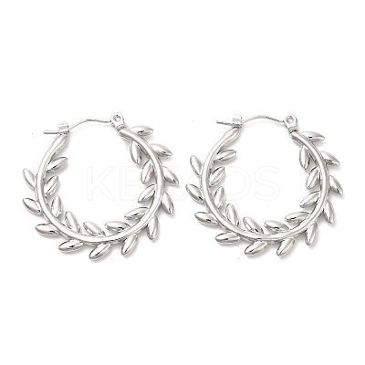 Non-Tarnish 304 Stainless Steel Hoop Earrings for Women STAS-D084-21P-1