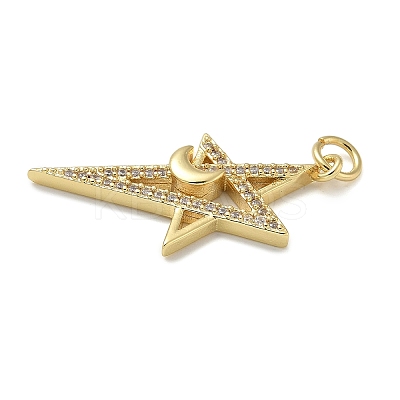 Rack Plating Brass Micro Pave Cubic Zirconia Pendants KK-K392-40G-1
