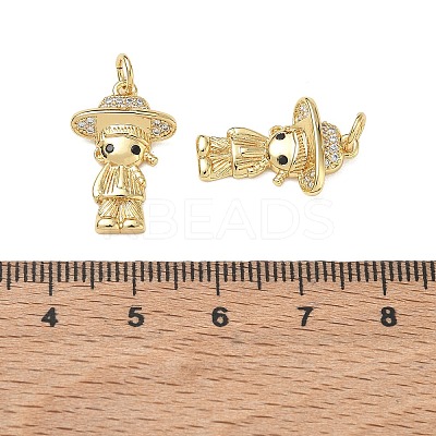 Brass Micro Pave Black Cubic Zirconia Pendants CU-CBA9AFC-01G-28-1