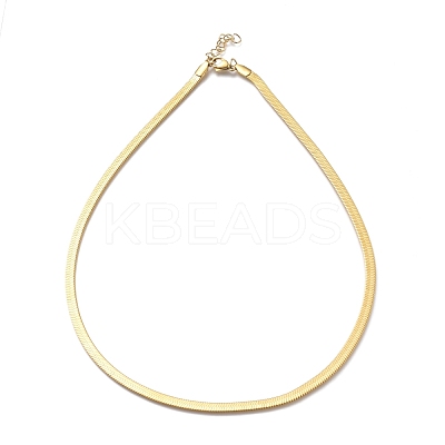 Unisex 304 Stainless Steel Herringbone Chain Necklaces NJEW-O119-01A-G-1